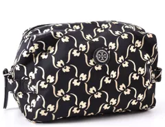 美品 Tory Burch トリーバーチ ポーチ Black ブラック 黒 Beige ベージュ Silver シルバー Logo ロゴ
