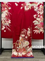 ブランド振袖 仮絵羽 金駒 金彩 正絹 未仕立て品 八掛付き MOK886