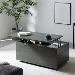 テーブル 幅80cm 昇降式 センターテーブル 引き出し収納付き リビングテーブル 机 ホテルライク ノイズレス シンプル おしゃれ かわいい リビング ワンルーム 1人暮らし