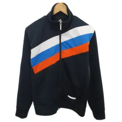 アディダス adidas トラックジャケット ブルゾン ダブルジップ ロゴ刺繍 M 紺  ネイビー JD1036