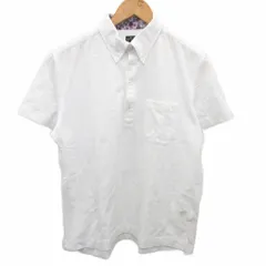 ピーエスポールスミス PS Paul Smith ポロシャツ 半袖 花柄 白 ホワイト L