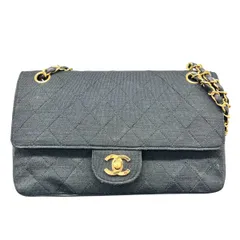 CHANEL 希少 シャネル マトラッセ 25 コットンジャージー ラムスキン コンビ Wチェーンショルダーバッグ Wフラップ A01112 0番台シリアル コットン レザー ゴールド金具 クラシック Bランク 中古 鑑定済 シャネルバッグ【1/28価格改定】
