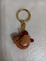 革製キーホルダー　ニワトリ　鶏