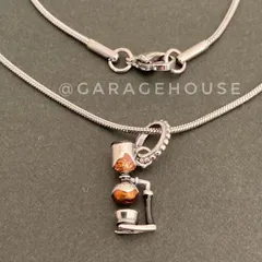 珈琲 ペンダント [ コーヒーサイフォン ] ステンレス ネックレス スネークチェーン 45cm
