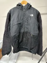 THE NORTH FACE 刺繍ロゴ フード付き フリースジャケット ブラック M US古着