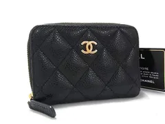 CHANEL シャネル コインケース マトラッセ タイムレスクラシック AP0216 ブラック キャビアスキン レディース ココマーク ゴールド金具