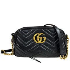 グッチ GGマーモント ショルダーバッグ レザー 447632 ブラック レディース  GUCCI  中古 グッチ