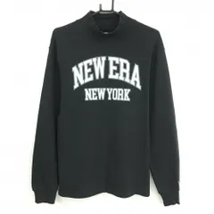 ニューエラ 長袖ハイネックシャツ 黒×白 ロゴプリント  メンズ LARGE ゴルフウェア New Era