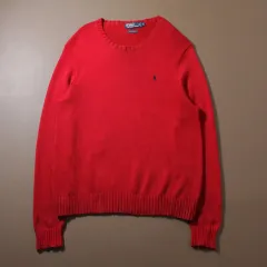 Polo ポロ ラルフローレン レッド ラウンドニット