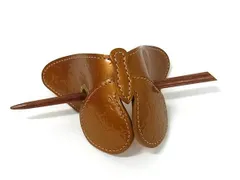 LOUIS VUITTON ルイヴィトン かんざし  モノグラム コントドゥ フェ バタフライ ブロンズ レザー レディース