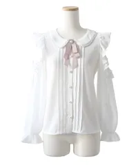 夢展望公式 [新品未使用] 大ショルダーレースフリル丸襟ＢＬ [ホワイト] 他カラー別ページ有  ブラウス・シャツ ブラウス・シャツ（長袖） 535969-01