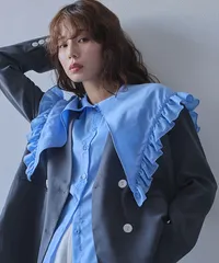 夢展望公式 [新品未使用] マルチウェイフリルカラーブラウス [ブルー] 他カラー別ページ有 bohmal ブラウス・シャツ ブラウス・シャツ（長袖） 535922-02