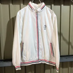 1627 Lady LaMode  ナイロンジャケット ホワイト L レディラモード フルジップ ワンポイント 刺繍ロゴ 古着卸 アメリカ仕入