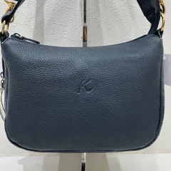8981　Kitamura　キタムラ　2way　ショルダーバッグ　ハンドバッグ　トートバッグ　ネイビー　レザー　マチ拡張　レディース　無地　ポケット多数　シンプル　きれいめ