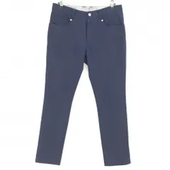 【超美品】カッパ パンツ ネイビー ストライプ地模様 ロゴ刺しゅう メンズ 82 ゴルフウェア Kappa