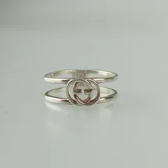 GUCCI グッチ 指輪 インターロッキングG スリム オープン バンド リング  298036 シルバー Ag925 レディース
