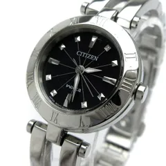 シチズン CITIZEN ウィッカ エコドライブ レディース ソーラー 黒文字盤 E031-S057264 時計 WICCA 婦人 稼動品