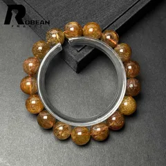 【一点限り】レア EU製★ROBEAN・銅髪ルチルクォーツ★ブレスレット パワーストーン 天然石 金運 お守り プレゼント1 12.8-13.3mm M1230411