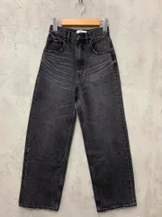 美品 AZUL BY MOUSSY アズールバイマウジー 250GAS11-004K ハイウエスト ワイド デニムパンツ sizeS/チャコール系 ■■ レディース