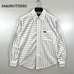68&BROTHERS OXFORD BD stripes L/S shirts M シックスティエイト ブラザーズ オックスフォード ボタンダウン 長袖シャツ ストライプ ワークのサムネイル