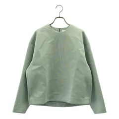 【美品】  ebure / エブール | ダブルラッセル バックジップ クルーネック プルオーバー | 38 | グリーン系 | レディース