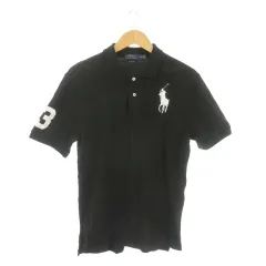 ポロ ラルフローレン POLO RALPH LAUREN ポロシャツ 半袖 鹿の子 ビッグポニー 男の子 ボーイズ XL 18-20 黒 ブラック /CK11 ■GY61