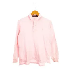 ポロ バイ ラルフローレン Polo by Ralph Lauren ポロシャツ S ピンク 無地 ポロカラー 長袖 /MN26 ■GY61