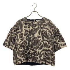 【美品】  ADORE / アドーア | 総柄 ジャガード プルオーバー 半袖ブラウス | 38 | ブラウン系 | レディース