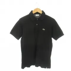 ラコステ LACOSTE ポロシャツ 4 黒 ブラック ポロカラー 半袖 /CK21 ■GY61