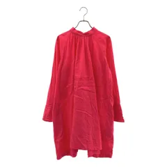 nest robe / ネストローブ | LINEN NO COLLAR MIDDLE L/S SHIRT リネン シャツ | F | ピンク系 | レディース