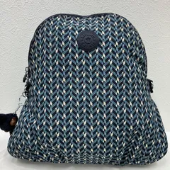 8946　KIPLING キプリング　2way　リュックサック　バックパック　リュック　ショルダーバッグ　ブルー　青　ネイビー　紺　水色　ライトブルー　チャーム付き　モンキー　ゴリラ　軽量　レディース　カジュアル