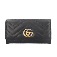 グッチ コンチネンタルウォレット GGマーモント 長財布 レザー 443436 レディース  GUCCI  中古 グッチ