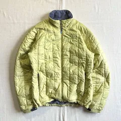 希少　archive　アーカイブ　Marmot　マーモット　パファー　キルティジャケット　フルジップアップ　中綿入りブルゾン　両面ワンポイントロゴ刺繍　襟付き　裾ドローコード　袖マジックテープ　ジップポケット　ギミック　ライトイエロー　L　Y2K　テック系