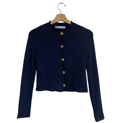 ZARA ザラ レディース ネイビー ゴールドボタン カーディガン M