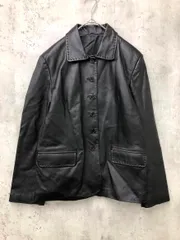 GIANNI VALENTINO ジャンニヴァレンチノ 豚皮 イタリー レザー ジャケット size11/黒 ◆■ レディース