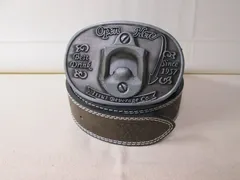 ベルト ユニークバックル プルトップ 缶 ジュース ビール レザー ブラウン メンズ レディース カジュアル かっこいい レア