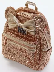 【中古】バッグ ミニーマウス(ローズゴールド スパンコール) リュックサック・バックパック 「Loungefly×ディズニー」 ディズニーストア限定