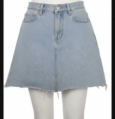 ライトブルー デニム Aライン ミニスカート 24