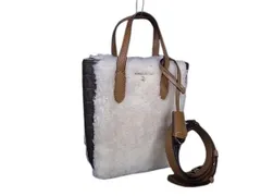 MICHAEL KORS マイケルコース ハンドバッグ アイボリー ブラウン ボア PVC レザー レディース 2WAY MK柄 新品未使用展示品