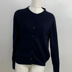 UNIQLO ユニクロ カーディガン ネイビー M ウール混 シンプル 定番　20251024-0008