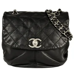 シャネル CHANEL マトラッセ チェーン ショルダーバッグ ラムスキン ブラック シルバー金具 8桁17番台【中古】