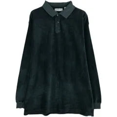 古着 CHERESKIN パイル地 長袖 ポロシャツ メンズXL相当/eaa609946