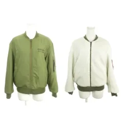 レピピアルマリオ repipi armario MA-1 リバーシブルブルゾン ジャケット ボア S 緑 グリーン 白 ホワイト /AH6 ■GY61