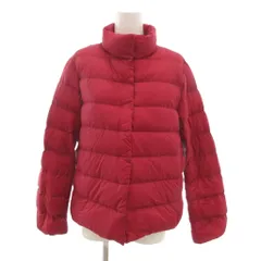 ユニクロ UNIQLO ダウンジャケット 収納袋付き L 赤 レッド フェザー混 キルティング 無地 スタンドカラー 長袖 /KR ■GY61