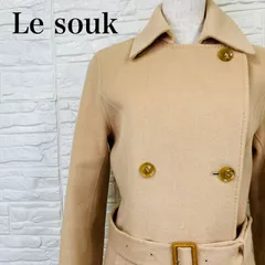 美品 Le souk ルスーク コート ステンカラー アンゴラ混 0159K