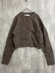 新品 ZARA ザラ 5536/201/719 丸首 サイドスリット ショート丈 カーディガン sizeS/茶 ◆■ レディース
