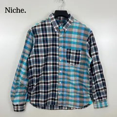 Niche. JAPAN made plaid L/S BD shirts M ニッチ ボタンダウン 切替チェック 長袖シャツ 日本製  アメカジ レプリカのサムネイル
