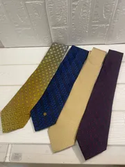 I【まとめ売り②】ブランドネクタイ まとめ4点 ヴェルサーチ2点  ディオール フェラガモ 中古品 メンズ ビジネス スーツ 高級