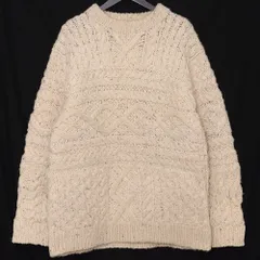 UNUSED hand knit cable sweater サイズ2 アイボリー US1702のサムネイル