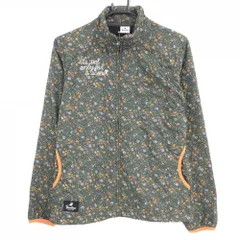 【美品】パラディーゾ ジャケット カーキ×オレンジ 花柄 キルティング風 裏微起毛  レディース L ゴルフウェア Paradiso